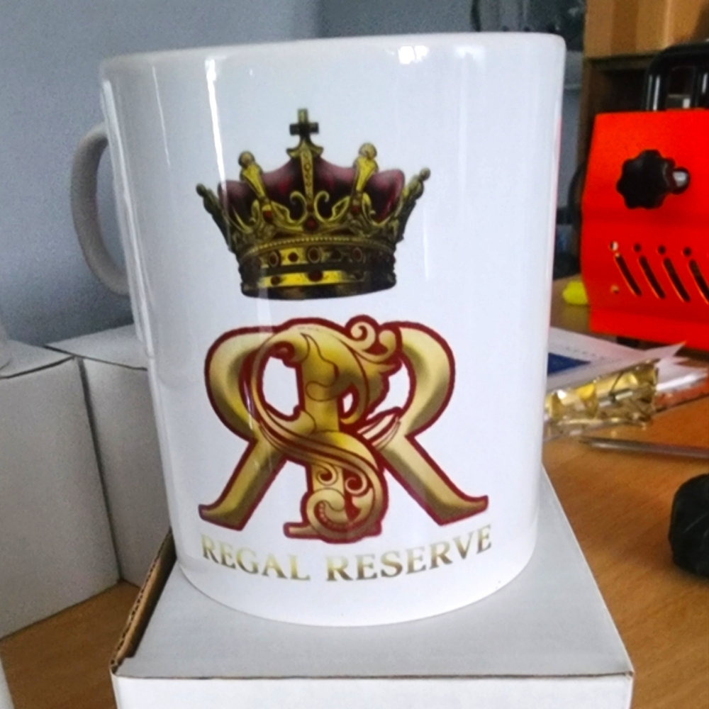 Regal Reserve White and Gold Mug